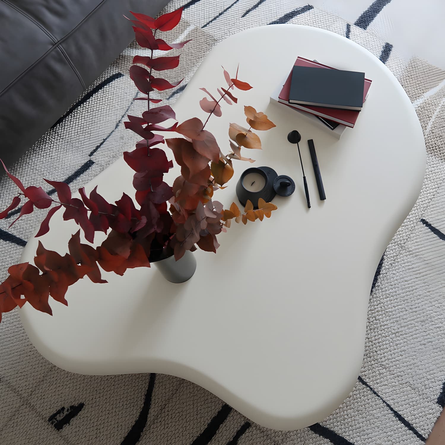 Solid Wood 4 Legs Coffee Table Minimalist Modern Coffee Table - image 14
