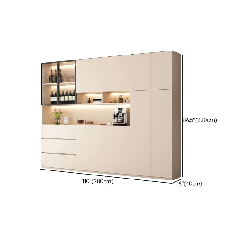 Off-White Contemporary Wood Buffet Sideboard with Cabinets and Shelves - image 29