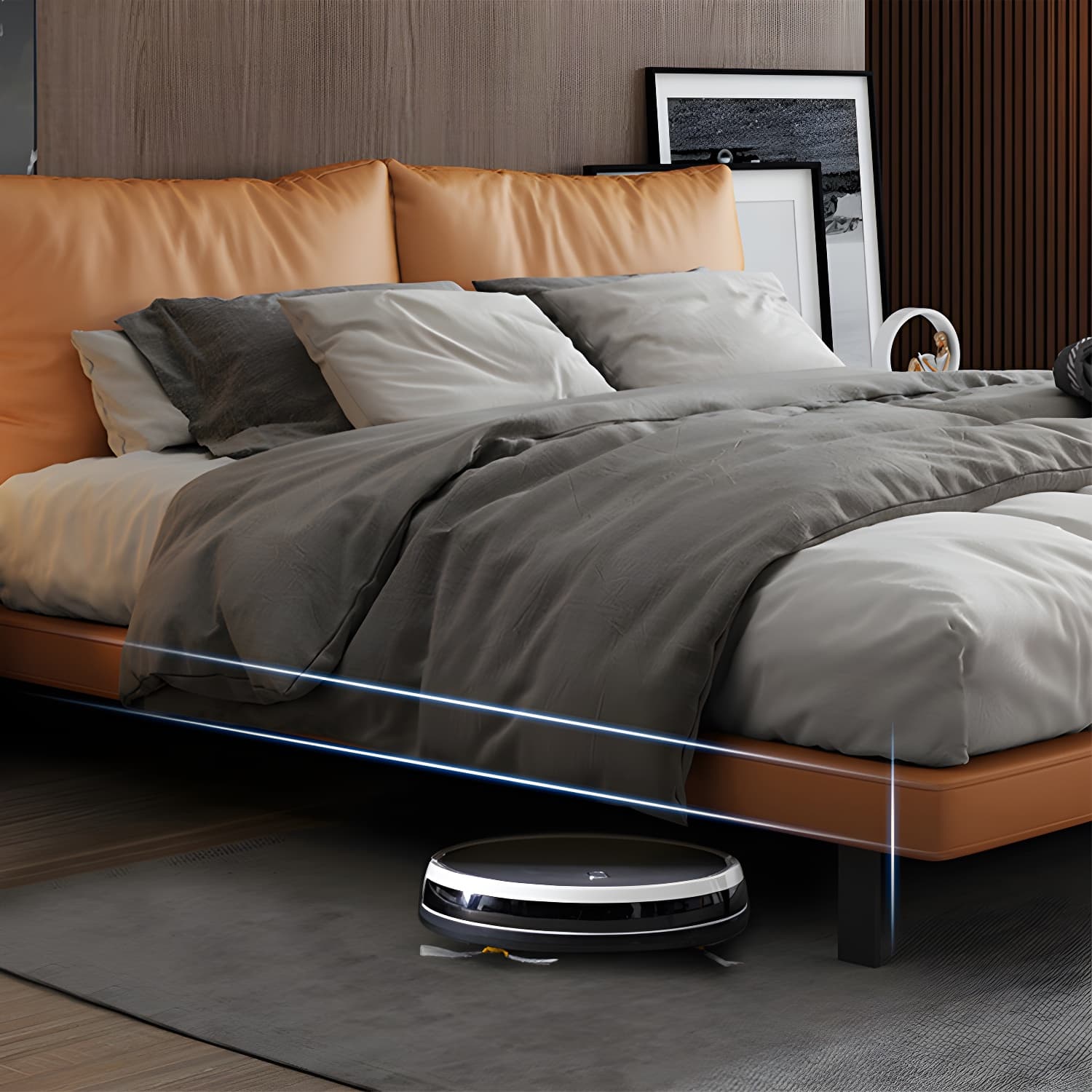 Modern Wood Upholstered Standard Bed Modern Queen/King Bed Frame - image 7