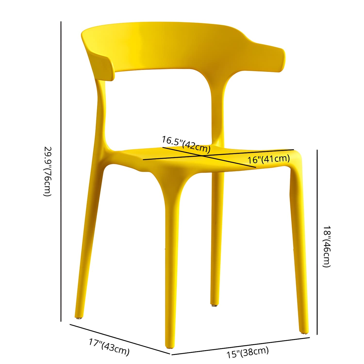 Home Modern Side Chair Stackable Open Back Plastic Dining Room Chair Set - image 19
