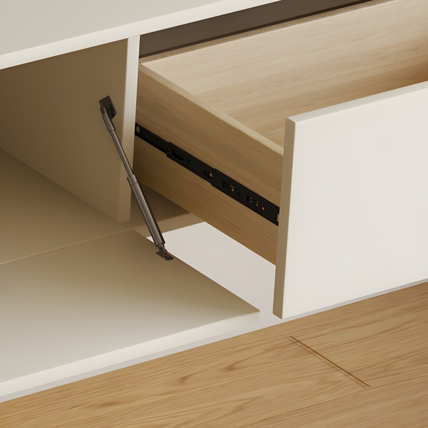 Contemporary TV Media Console Floating TV Stand Console with Drawers - image 8