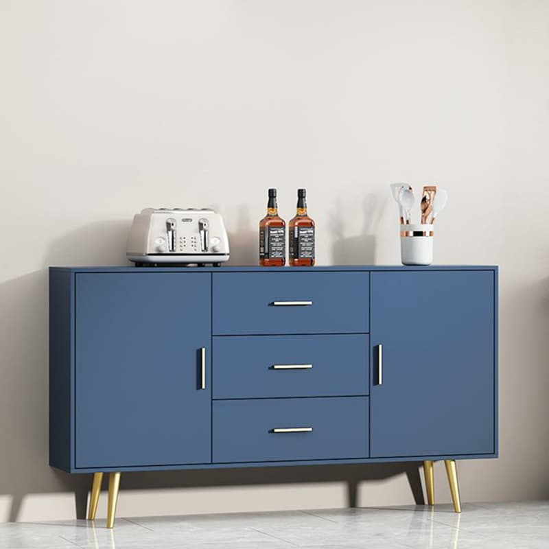 Floor Freestanding Buffet Table with Kitchen Appliance Storage for Living Room in a Glam Style - image 7