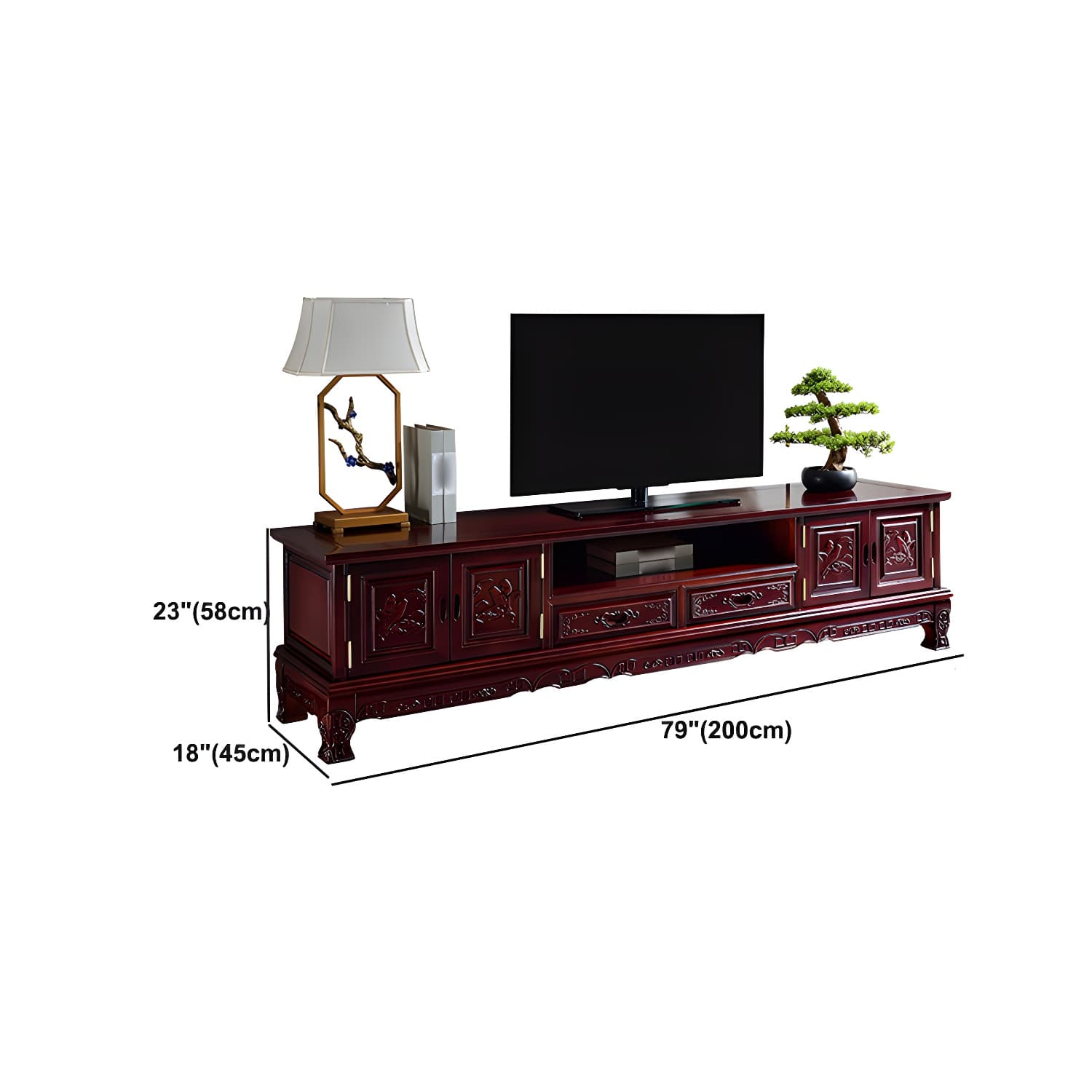 Wooden TV Cabinet Classical Storage TV Stand for Living Room - image 10