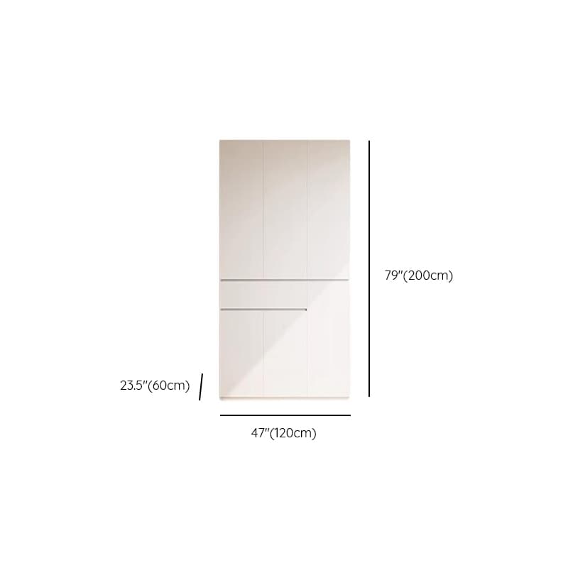 Chalk Minimalist Wood Cabinet Armoire with Soft Close Drawer and Door, Interior Shelves, and Clothing Rod - image 8
