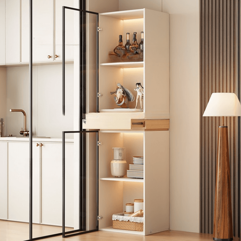 Rectangular Detached Accent Cabinet with Damp-proof, Scratch-immune Glazed Door in Chalk/Sepia and Soft Close Drawer - image 5