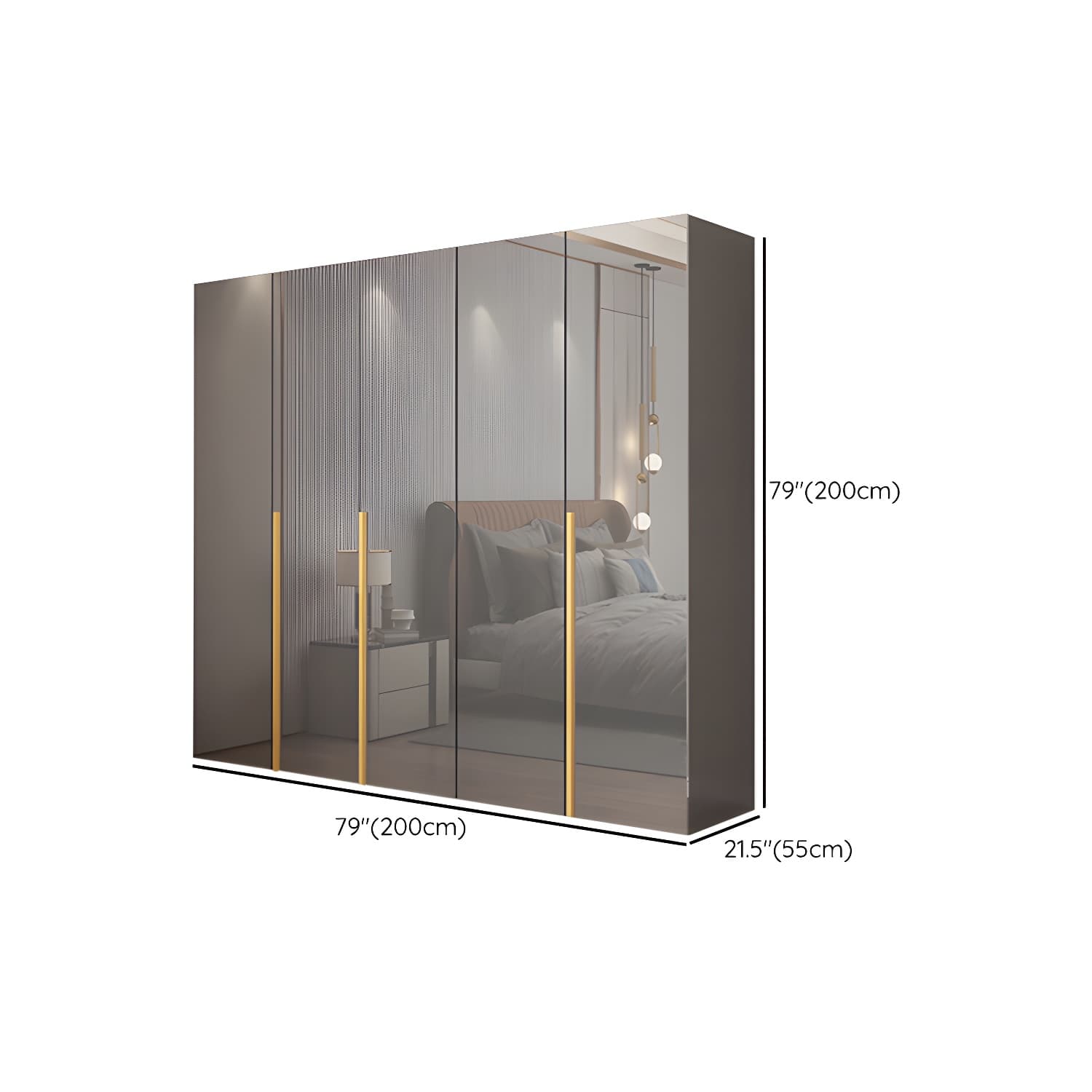 Engineered Wood Wardrobe Closet with Shelves Modern Wardrobe Cabinet for Home - image 13