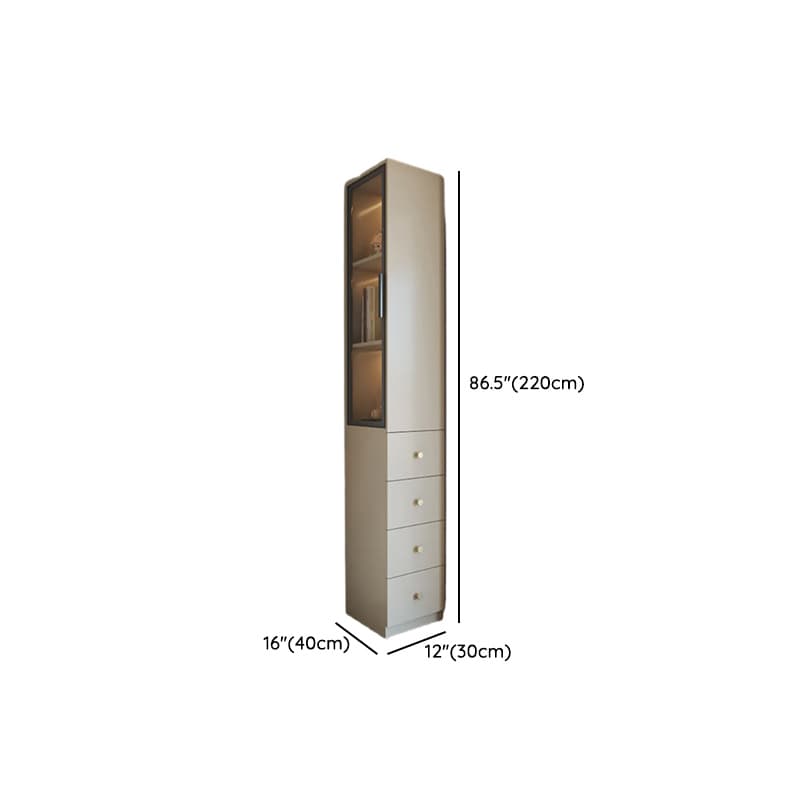 Detached Scratch-immune Accent Cabinet with Glazed Door, Grip Bars, Off White Top, Soft Close Drawer, and Stain Resistant Finish - image 6