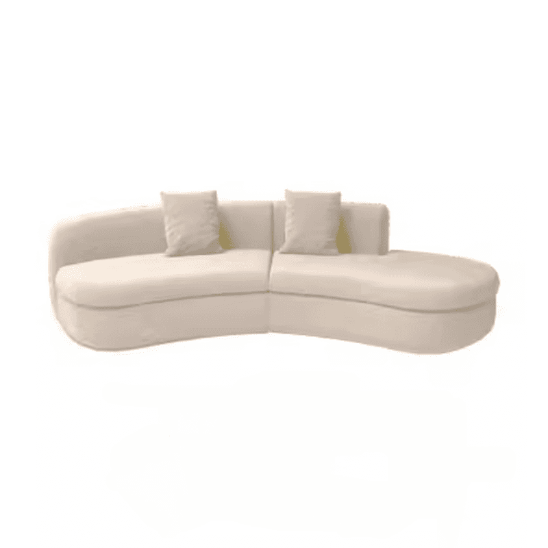 Natural Wood Bow Front Corner Sectional 7 Person/for 5/for 6 with Concealed Support - image 5