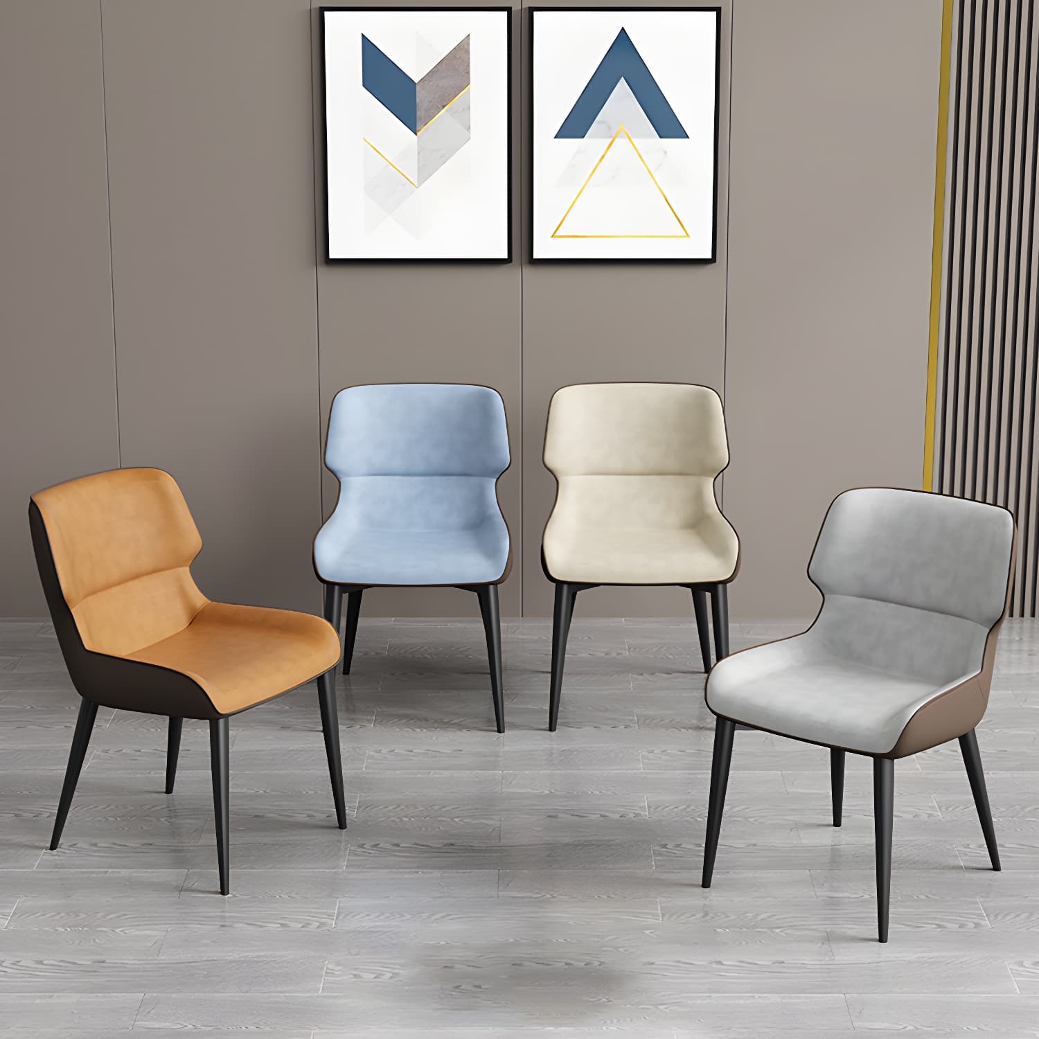 Contemporary Home Wingback Side Chair Matte Finish Leather Dining Chair - image 22
