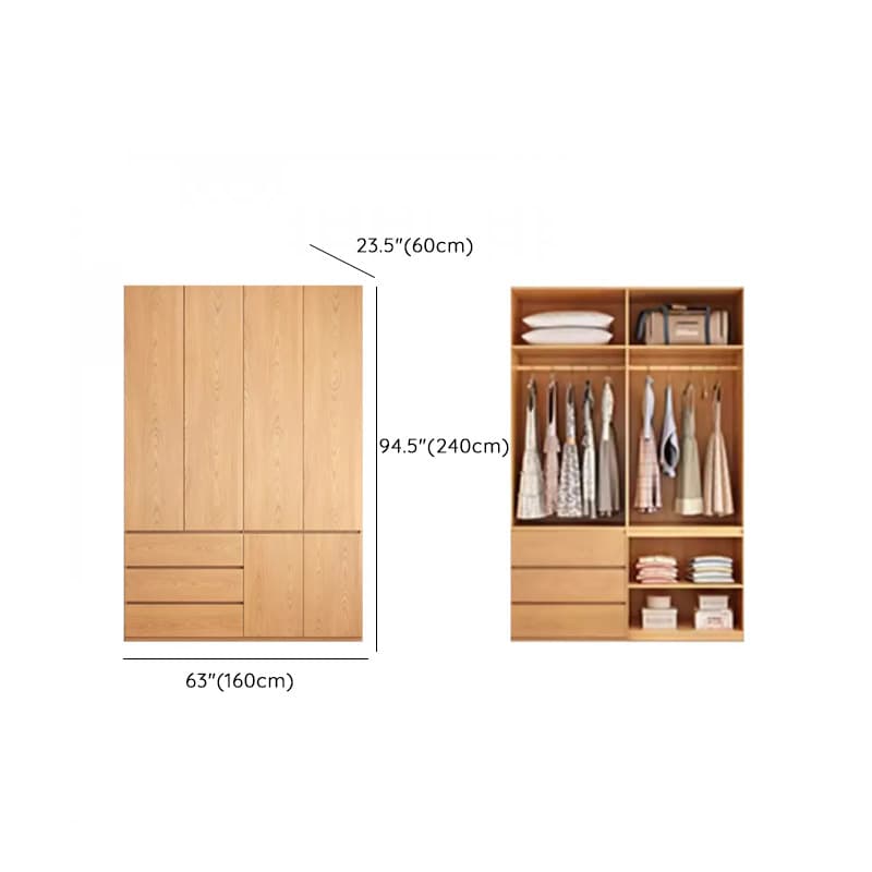 Natural Finish Unfixed Almirah Manufactured Wood Soft Close Drawer Soft Close Door Hinged - image 18