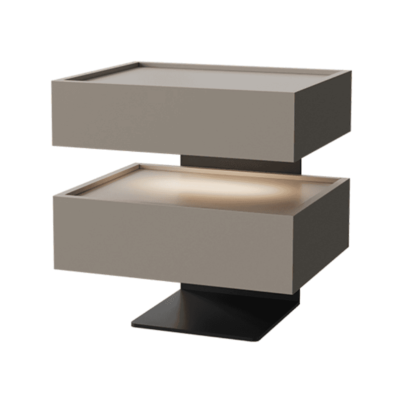Organic Modern Open Nightstand with Composite Wood and Illuminating Feature - image 3