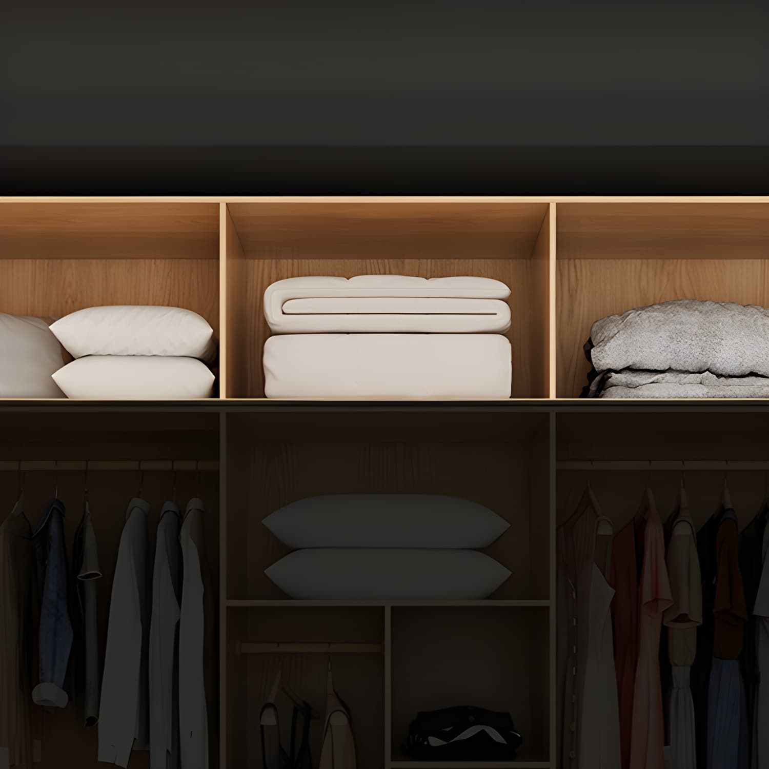 Contemporary Style Wardrobe Wooden Bedroom Closet with Hinged Door - image 6