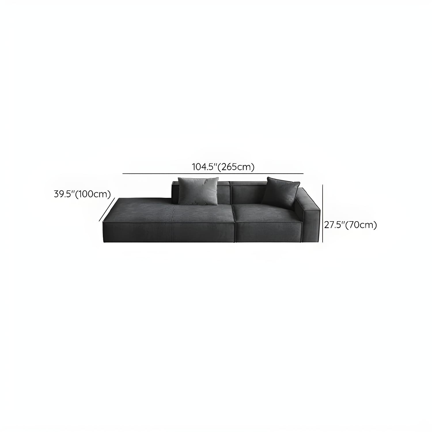 Modern Gray Square Arm Sectional Sofa Upholstered in Polyester Blend - image 17