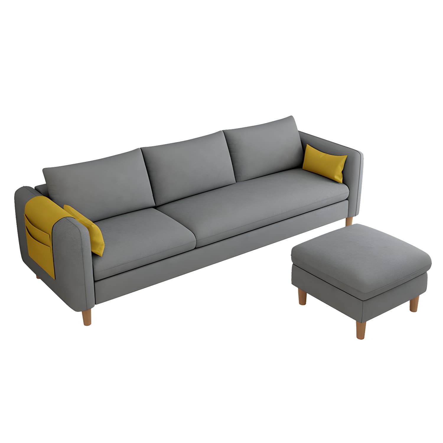 Modern Wooden Frame L-Shaped Sectional Sofa Chaise in Small Size with Storage Included - image 16