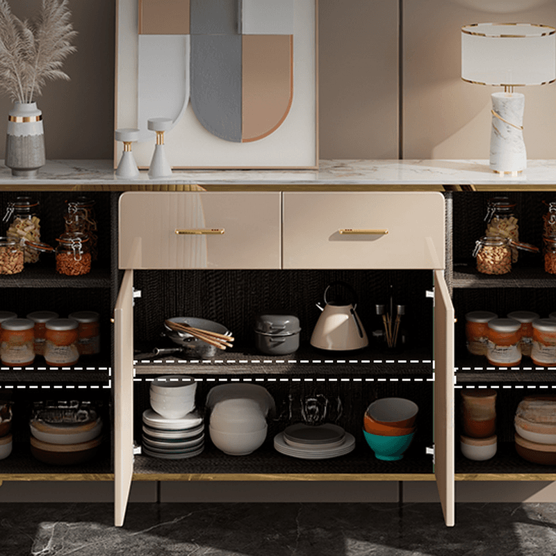 Luxury Off White Sideboard with Faux Marble Countertop and Standalone Design - image 7
