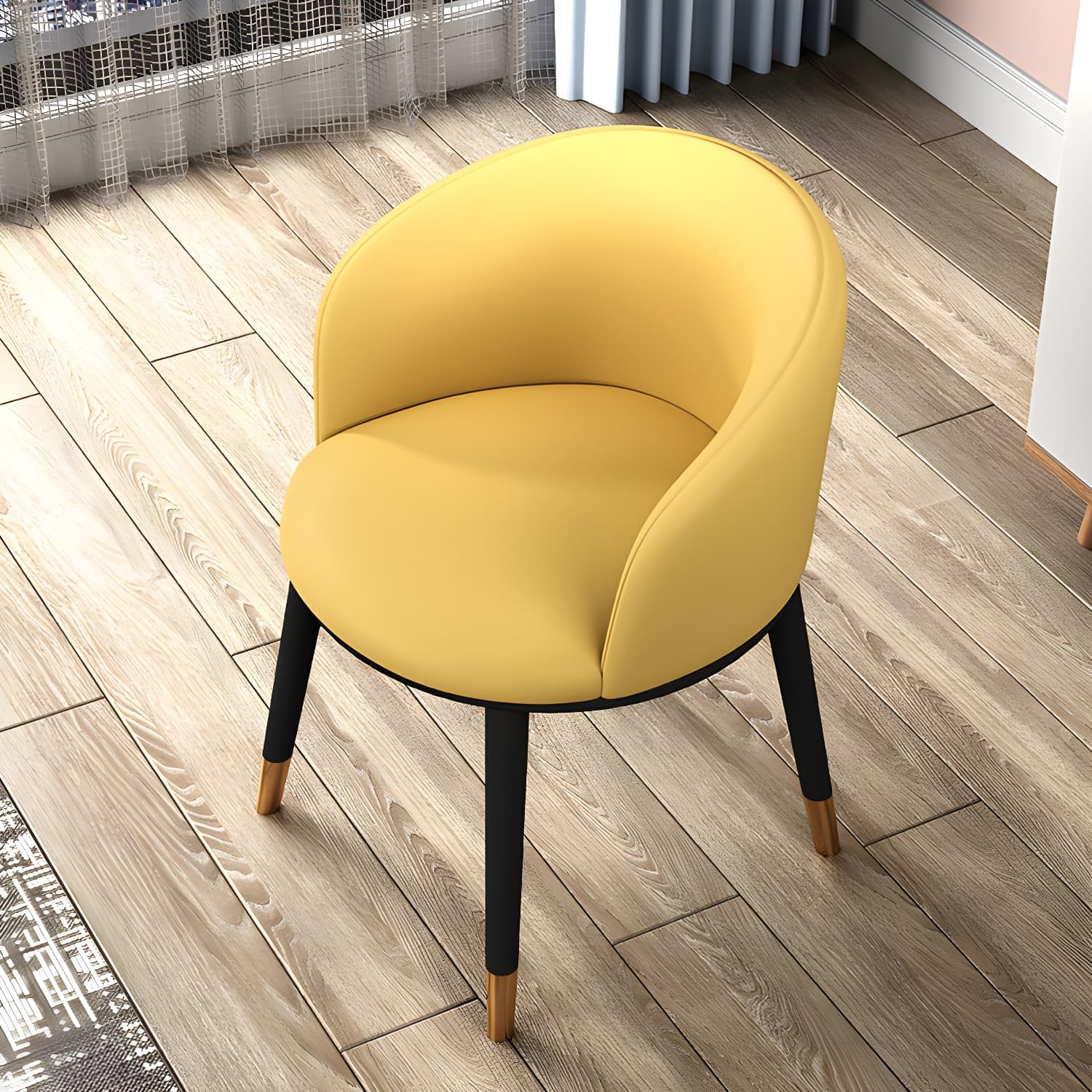 Contemporary Leather Home Arm Chair Solid Back Matte Finish Dining Chair - image 23