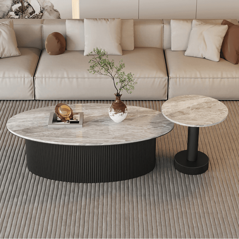 Single Stone Oblong Accent Table with 1 Tier Plinth Base for Foyer - image 6