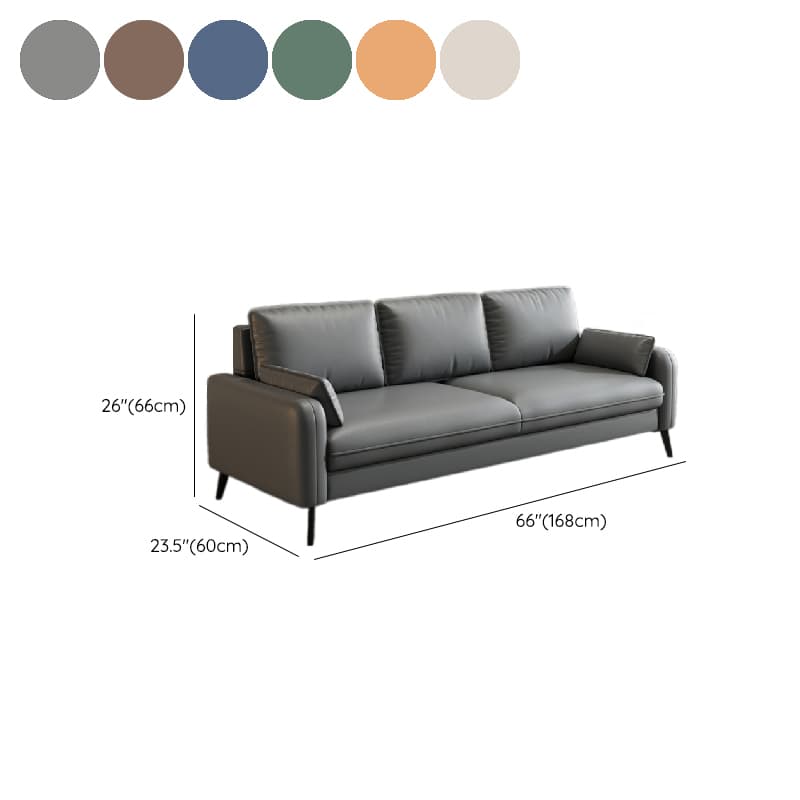 Simple Solid Color Blue/Grey/Orange Sofa with Pillow Back & Square Arm Living Spaces, Scratch Resistant - image 18