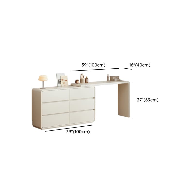 Large Vanity Set with Lumber Table Top, White Seating, 6/3 Drawers, Light Up Mirror, Chair, and Scalable Design - image 14