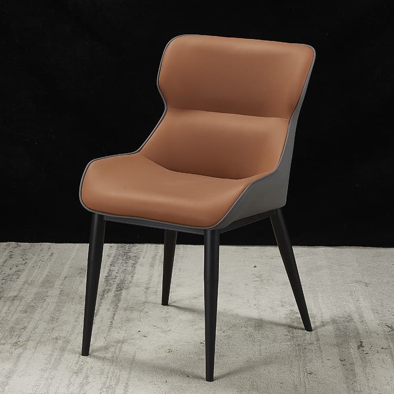 Modern Simple Style Upholstered Dining Chairs with Ergonomic Curved Backrest