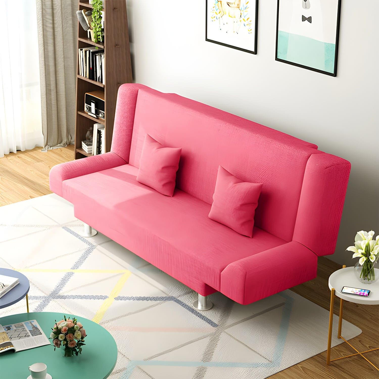 29.53"H Linen Armless Convertible Sleeper Sofa Bed for Living Room - image 7