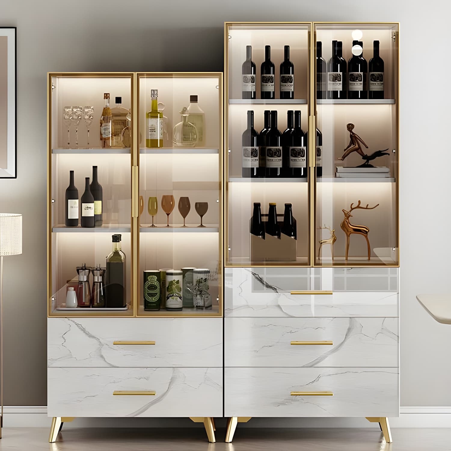 13.8'' Wood Two-Drawer Rectangular White and Black Accent Cabinet without Adjustable Shelf - image 5