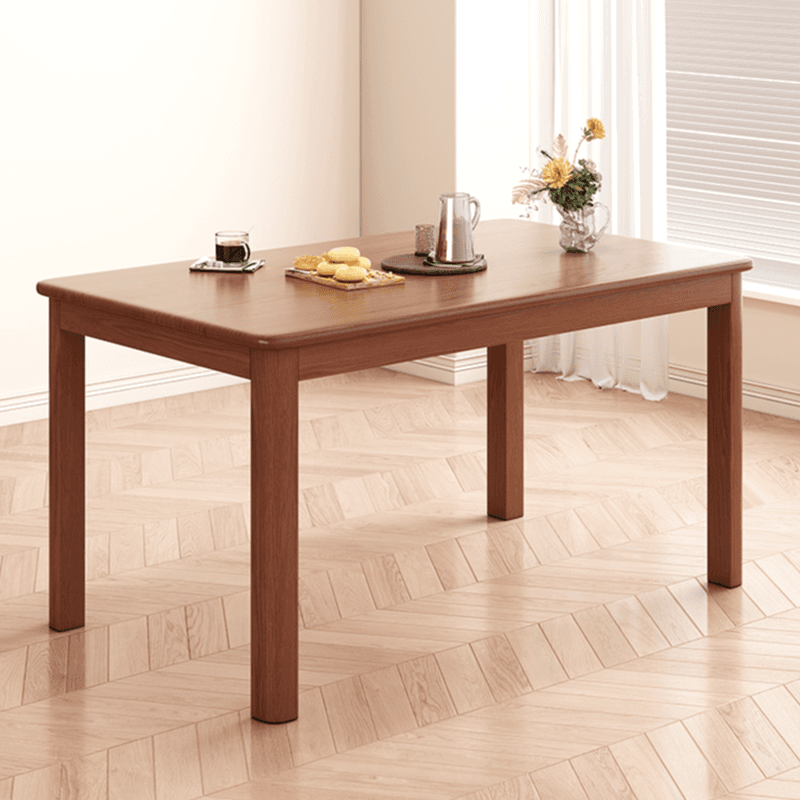 Minimalist Rectangular Dining Table Set with 4 Legs and Natural Wood Top, Featuring Back Seat - image 6