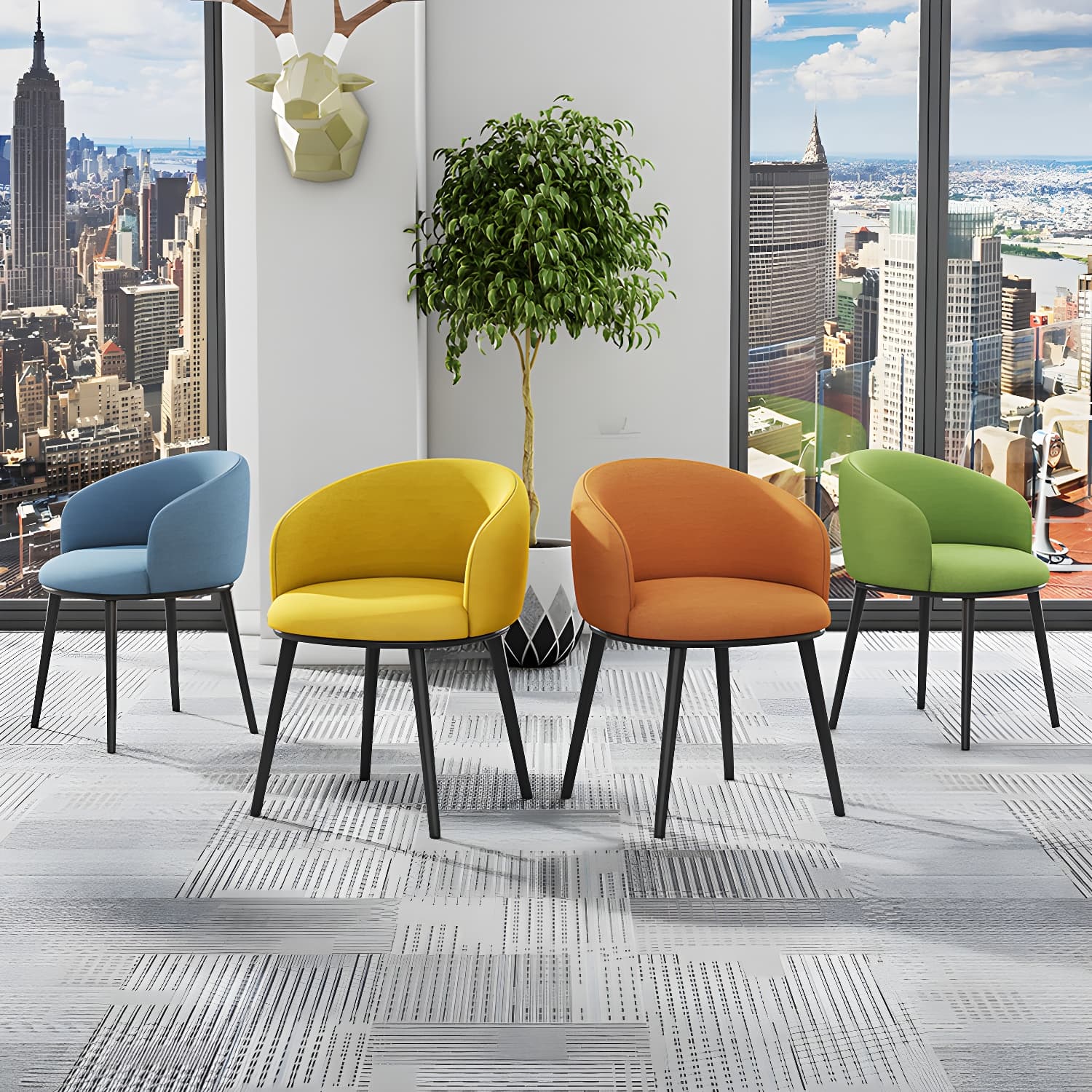 Modern Upholstered Home Arm Chair Solid Back Matte Finish Dining Chair - image 20