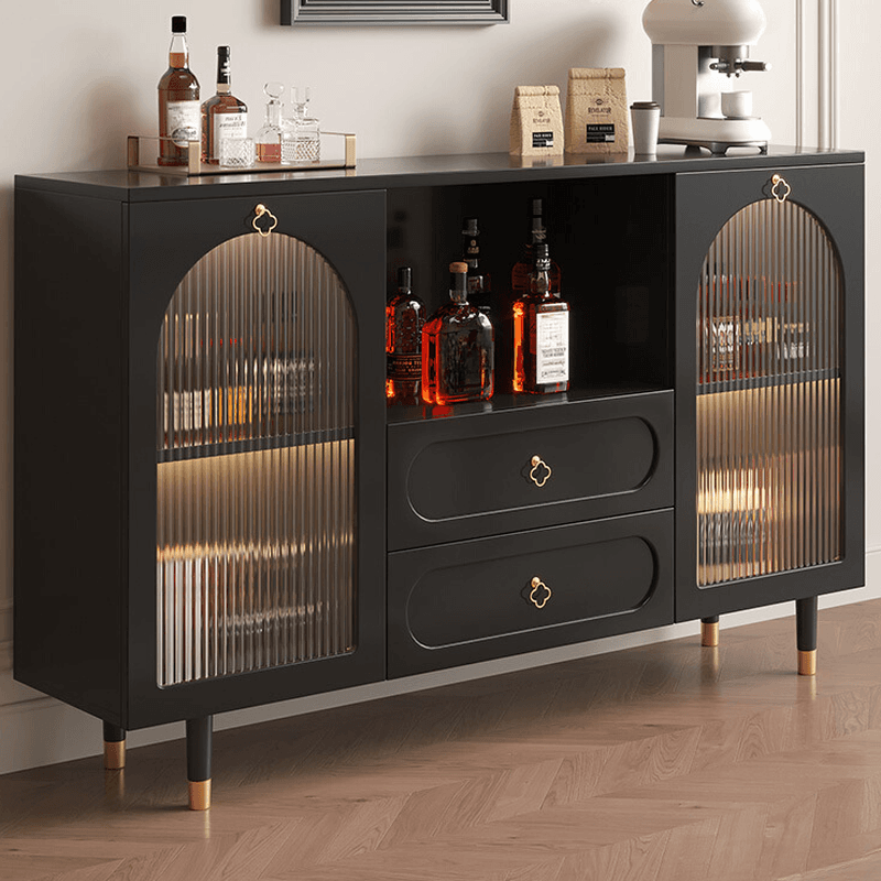 Glamorous Engineered Wood Buffet Table with 2 Drawers, Glass-panel Door and Adaptable Shelf - image 4