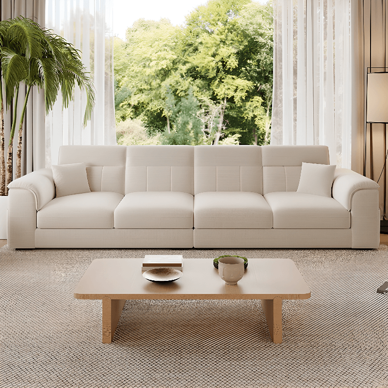 Modish Solid Color Standard Sofa in Light Gray/Light Brown/Beige for 6-Seater/5 Person/4-seater - image 10