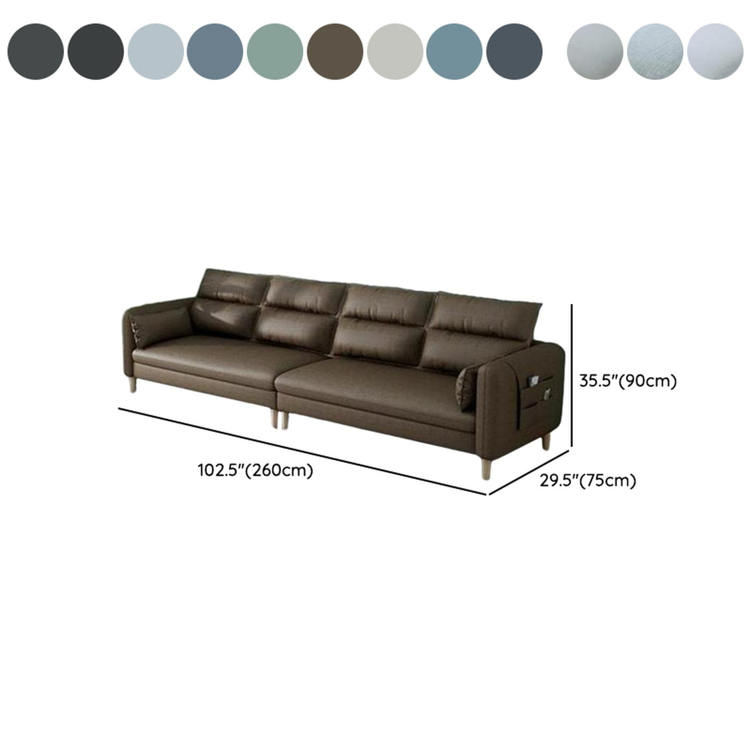 Modern Square Arm Storage Sofas with Loose Back and Ottoman for Living Room - image 25