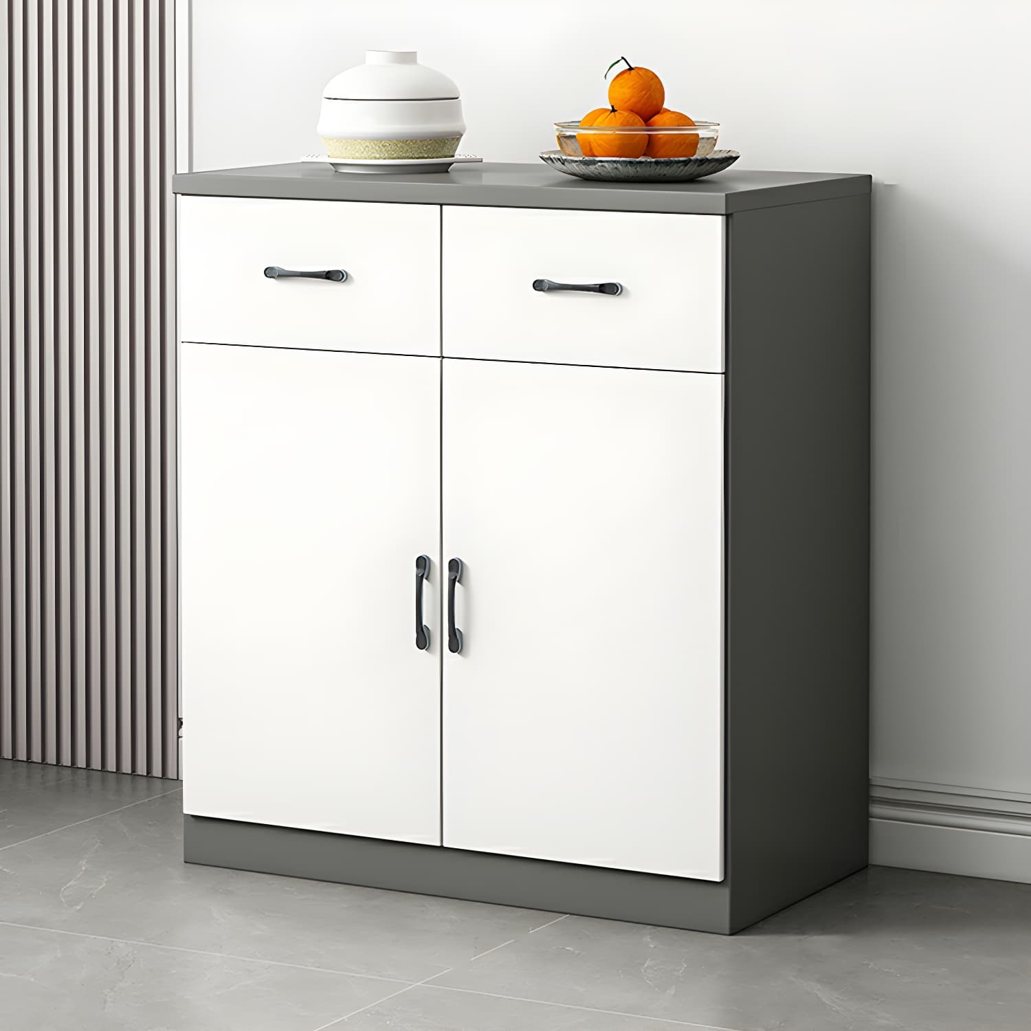 Modern Wood Sideboard Credenza with Drawers and Cabinets - Functional Storage Solution