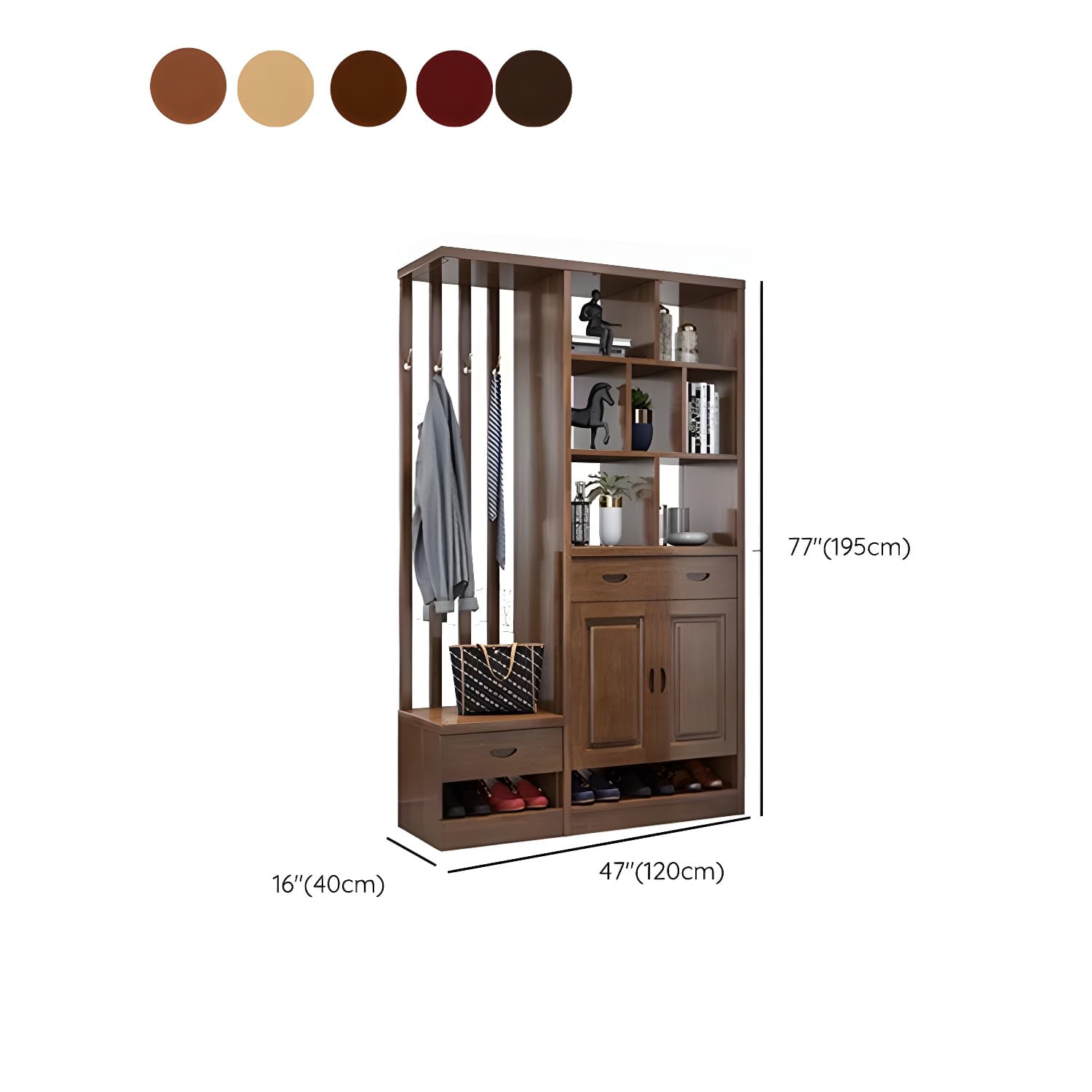 Solid Wood Modern Accent Cabinet with Doors and Drawers for Living Room - image 21