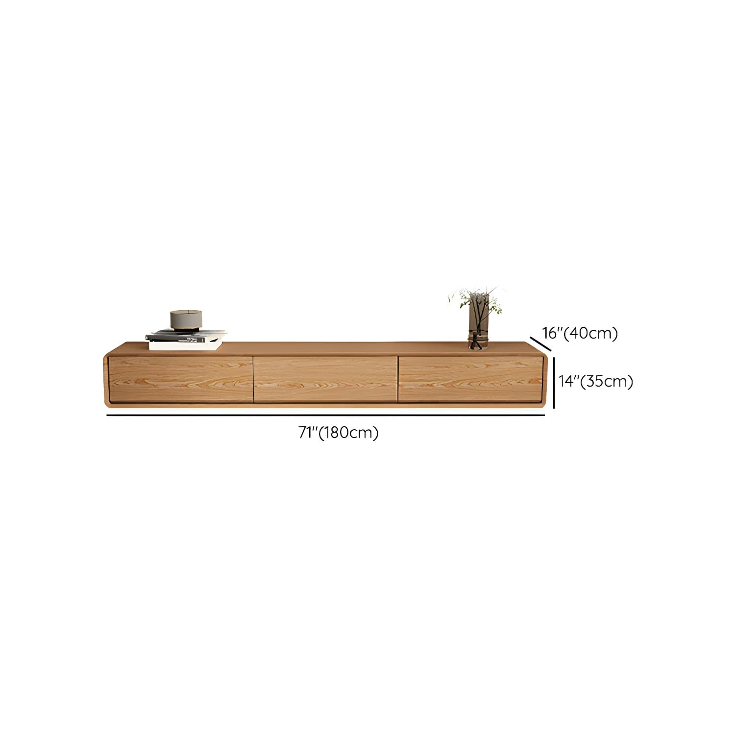 Contemporary Wood Media Console TV Stand in Natural with Drawers - image 11