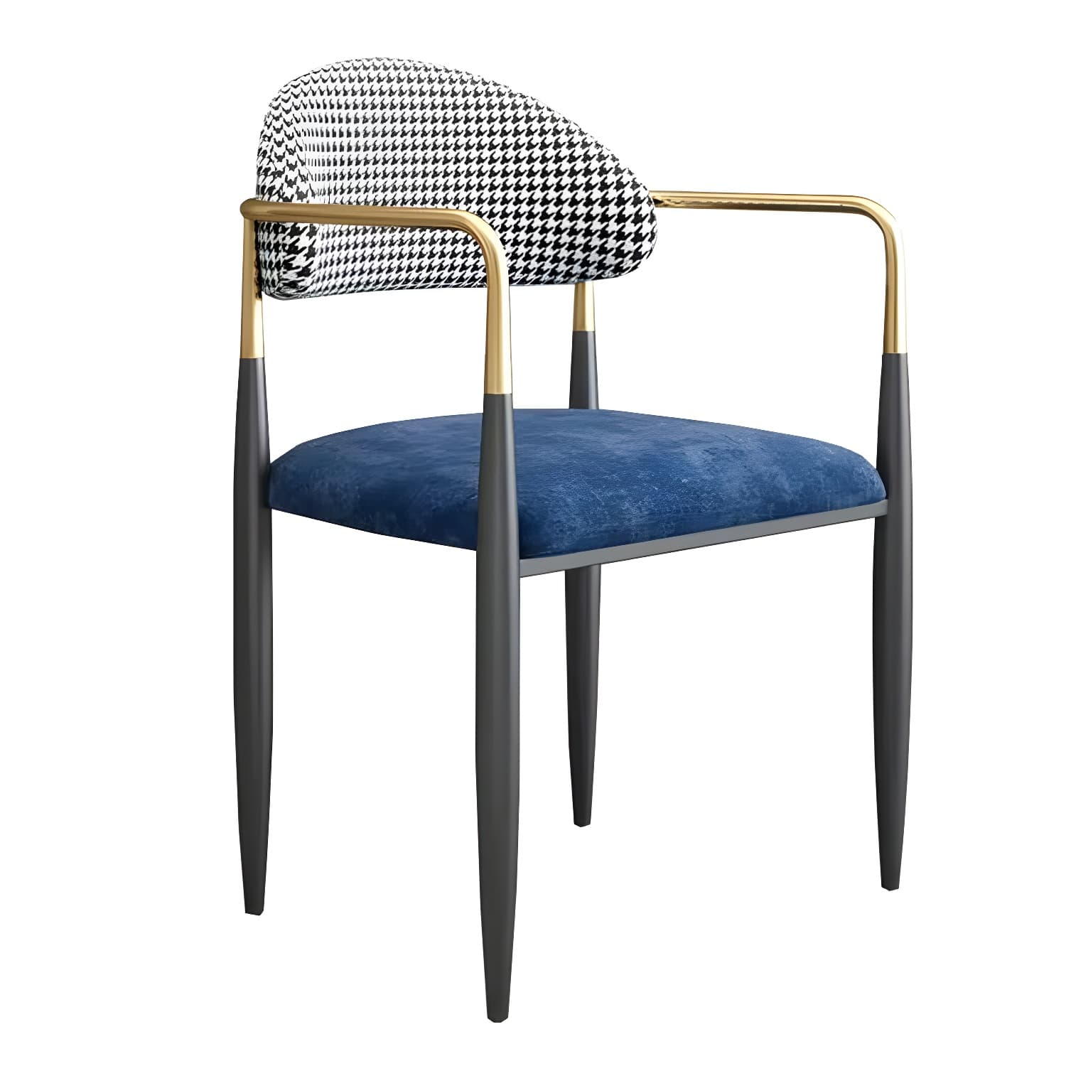 Upholstered Dining Chair Glam Style Open Back Dining Armchair for Indoor - image 4