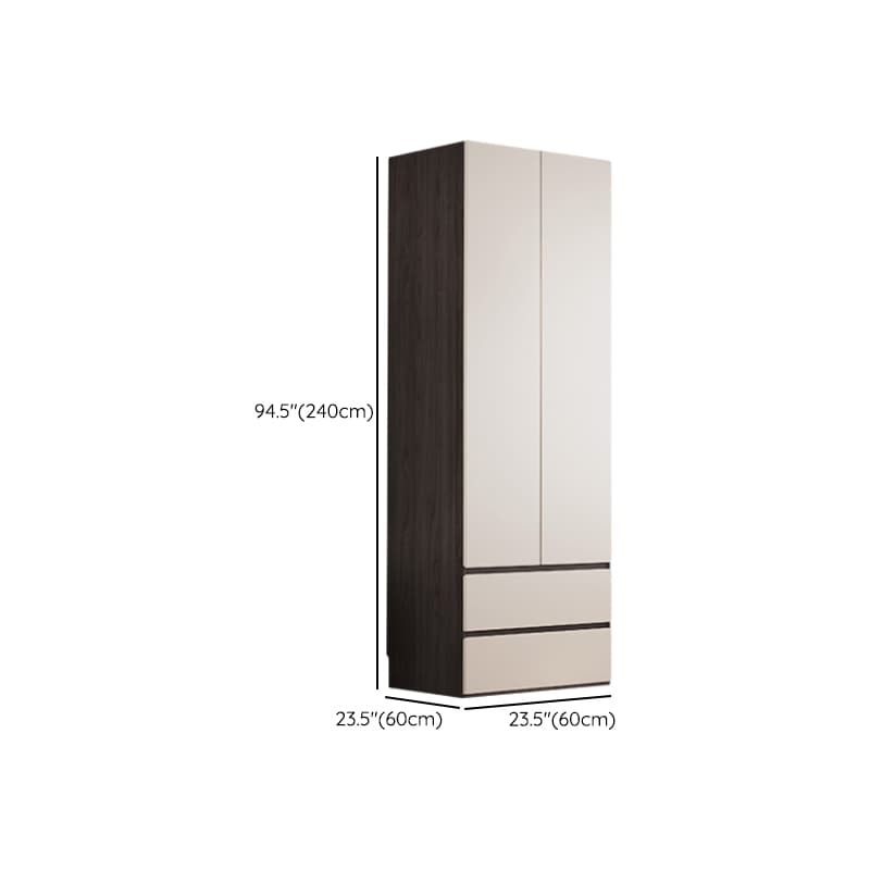 White Minimalist Manufactured Wood Independent Wardrobe Closet with Soft Close Drawer, Soft Close Door, and Interior Shelves - image 19