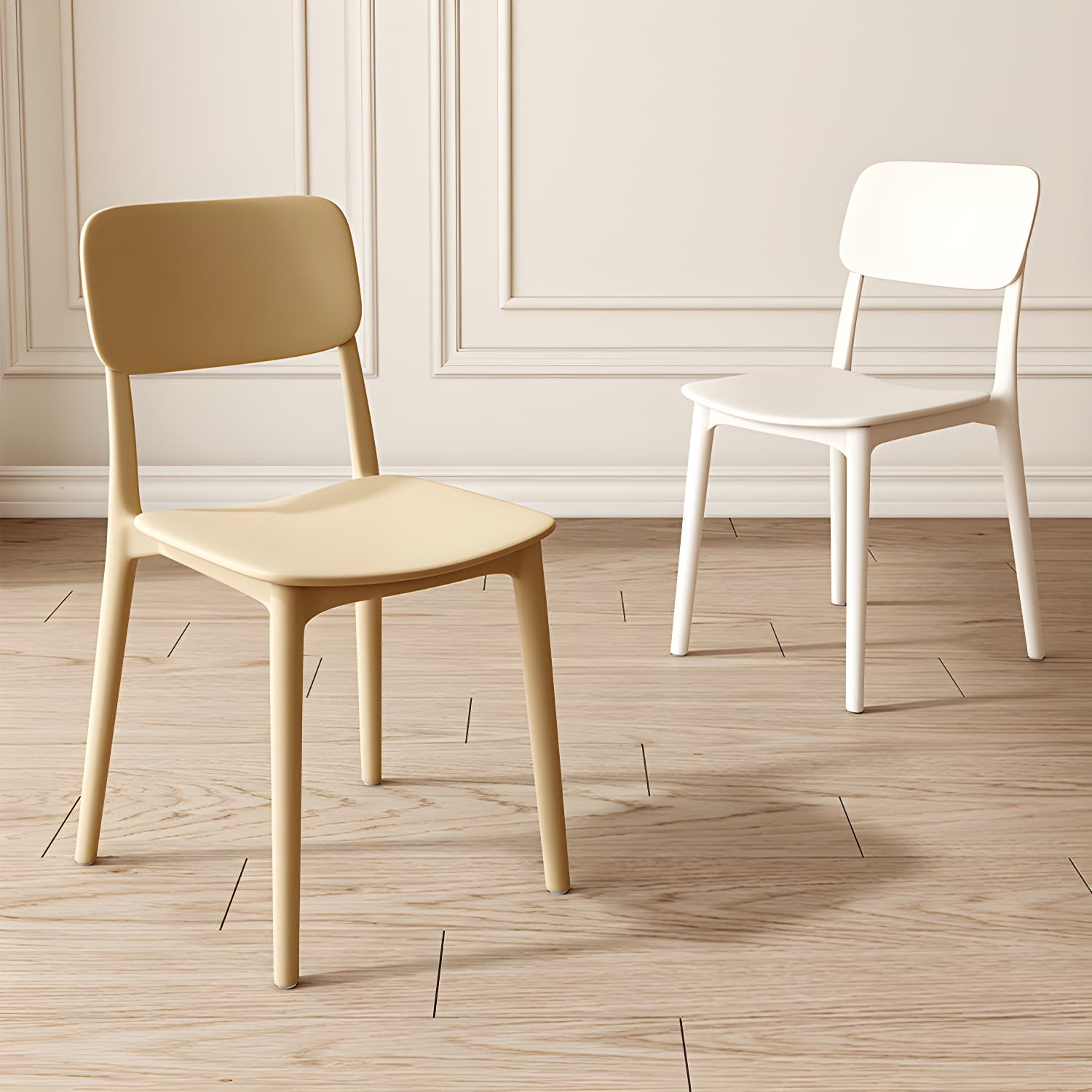 Stackable Scandinavian Style Side Chair with Low Back in Plastic & Acrylic - Armless - image 12
