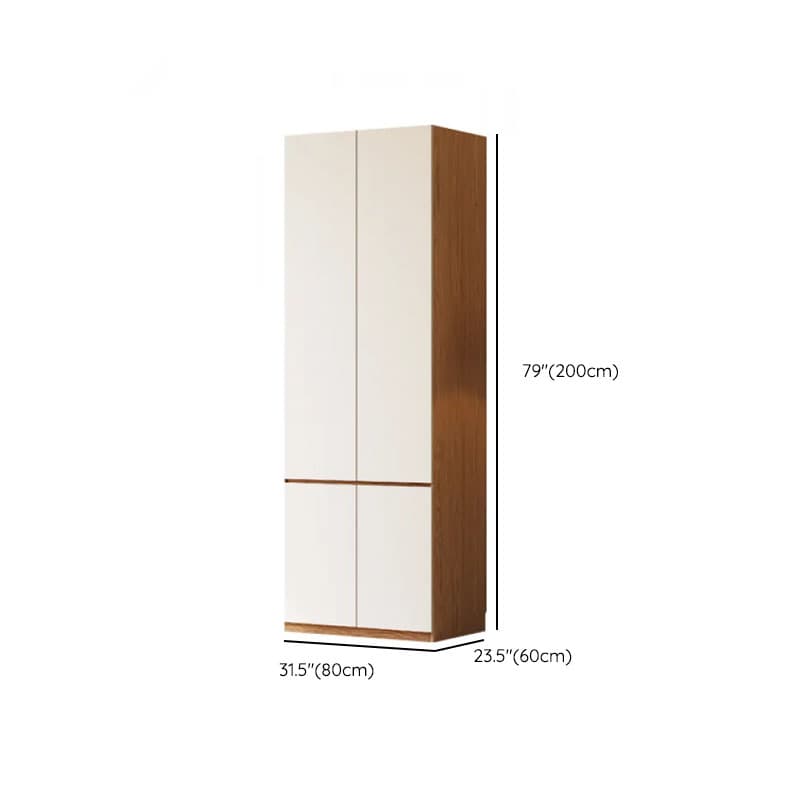 White Minimalist Manufactured Wood Wardrobe Closet with Soft Close Drawer, Soft Close Door, Interior Shelves, and Clothing Rod - image 17