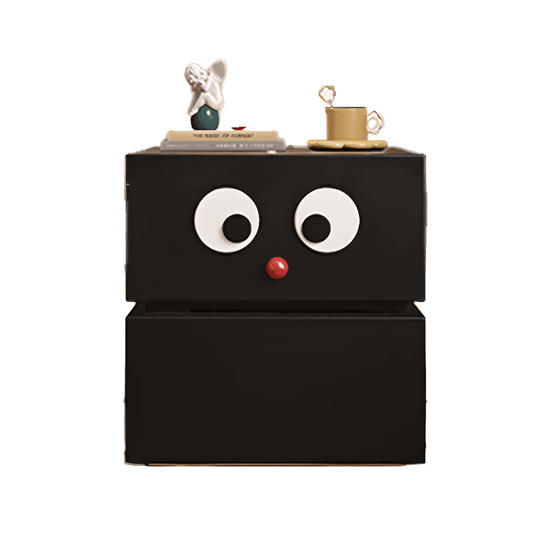 Organic Modern 2 Tiers Nightstand With Drawer Organization and Pleather Countertop