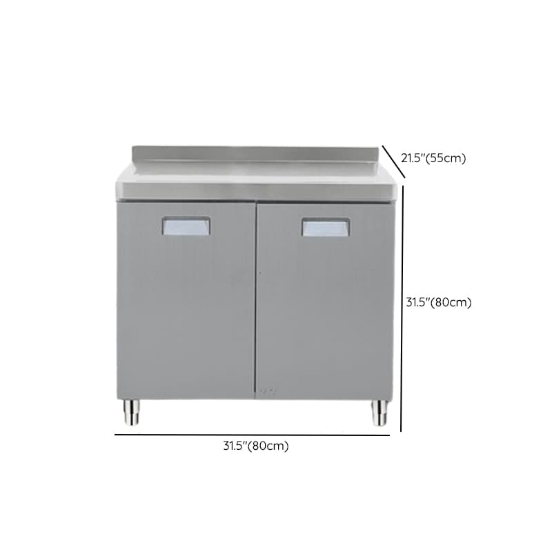 3 Doors/4 Doors/2 Doors Art Deco Chrome Narrow/Standard Sideboard with Metal Countertop, 1 Shelf, and Kitchen Cupboards - image 10