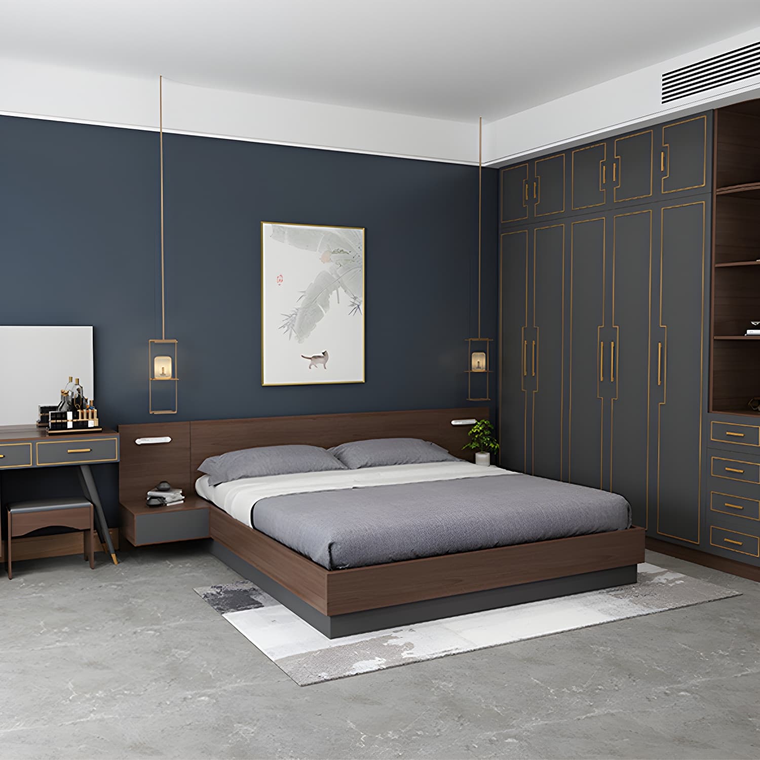 Lift Up Storage Platform Bed Contemporary Platform Bed Frame with Headboard - image 12