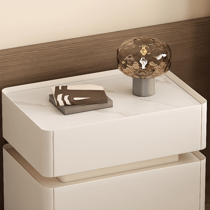 Trendy Drawer Storage Bedside Table with 2 Drawers and Pine Wood Countertop - image 12
