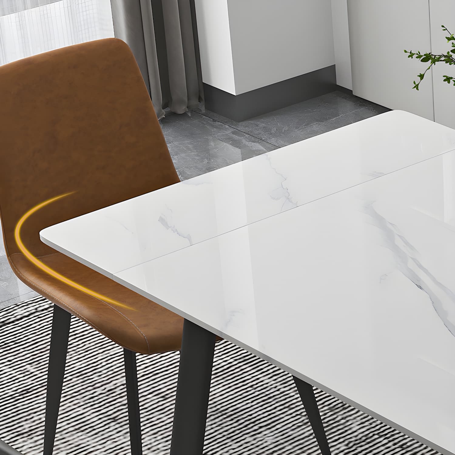 Contemporary 1/4/5/7 Pieces Dining Set Rectangle Dining Table Set with 4 Legs - image 4