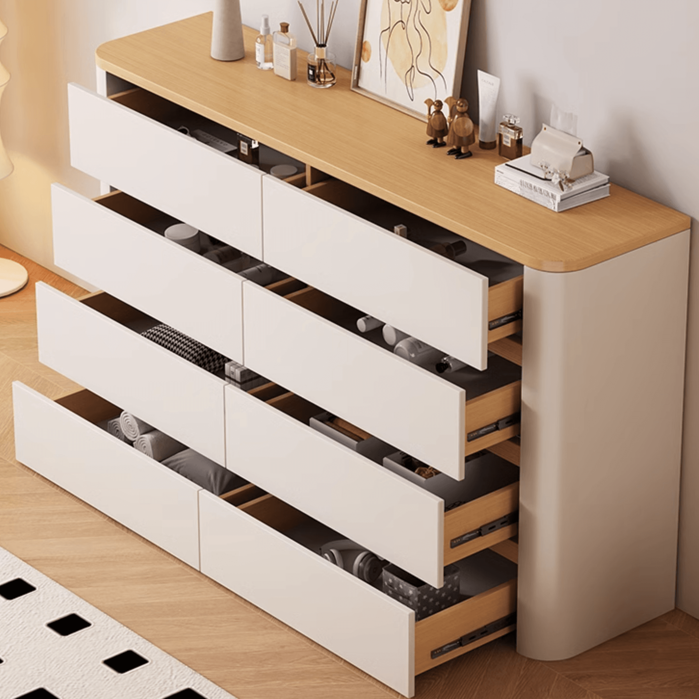 Casual Composite Wood Console Dresser/Bachelor Chest with 8/6/4 Drawers in Horizontal/Vertical Orientation - image 5
