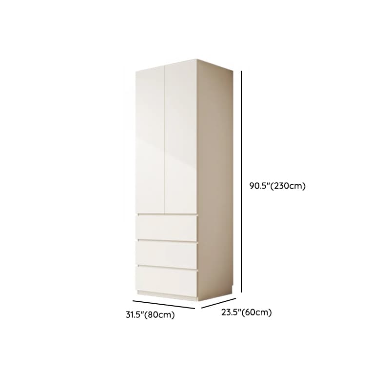 White Modern Simple Style Manufactured Wood Wardrobe Armoire with Soft Close Drawer, Soft Close Door, Interior Shelves, and Hanging Rod - image 30