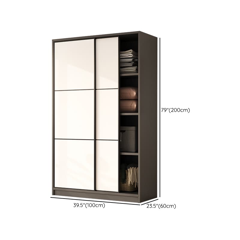 Detached Timber Gray Wardrobe Armoire with Soft Close Door, Interior Shelves and Hanging Rod, Soft Close Drawer Included/Not Included - image 6