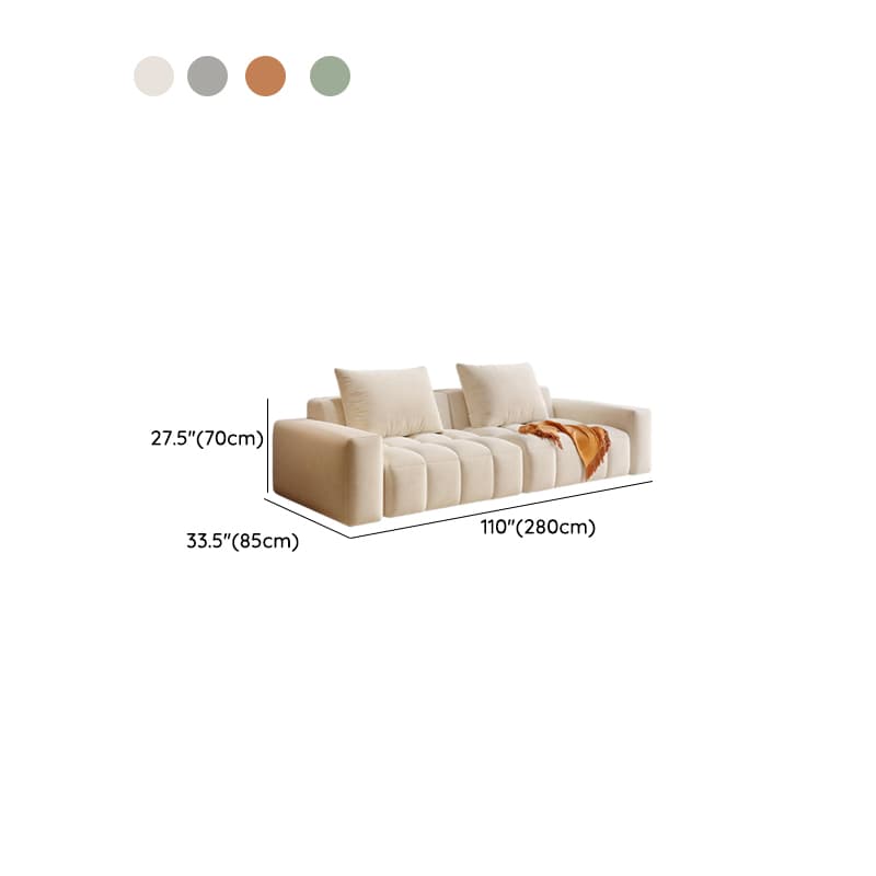 Contemporary Solid Color Tear Resistant Standard Sofa in Light Gray/Light Green/Ivory with Seating Capacity for 4/5 and 2 Pillows - image 15