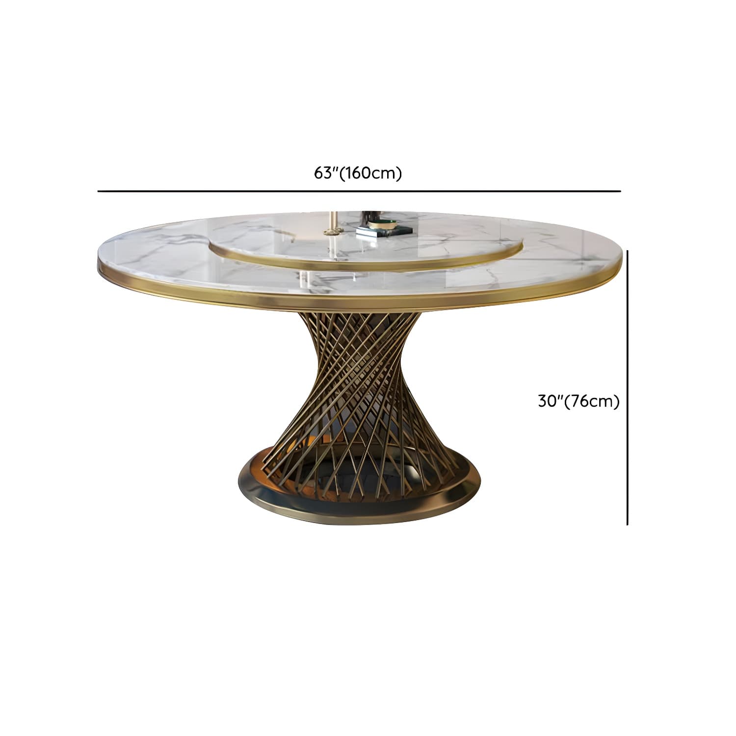 1/5/7/9 Pcs Dining Set with Round Marble Table and Padded Chairs - image 14
