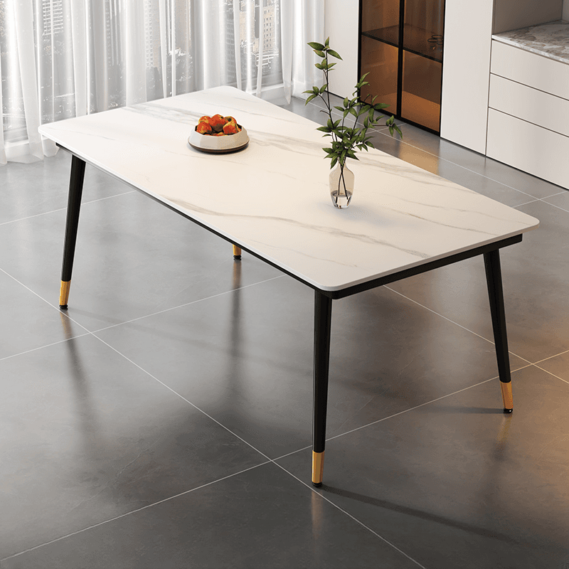 Art Deco Rectangle Scratch-repellent Fixed Table/Dining Table with Ink legs and Sintered Stone top Seats 4/Seats 8/for 6 - image 5