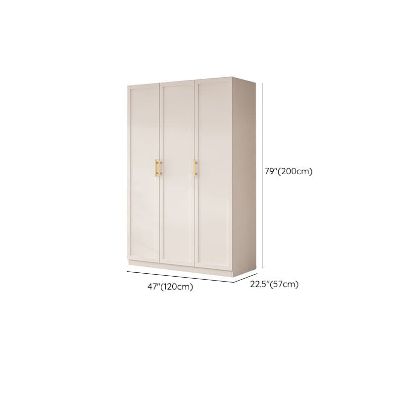 Simple Beige Engineered Wood Freestanding Armoire Cabinet with Soft Close Door, Clothing Rod & Interior Shelves - image 12